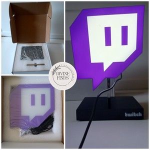 TWITCH Glitch App Streamer LED Light DESK Light W/ Stand USB 7"